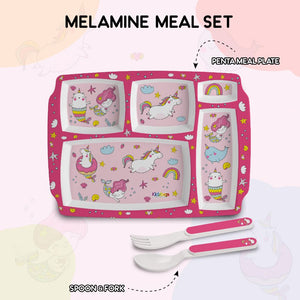 Pink Parade Kids Melamine Meal, Set of 3