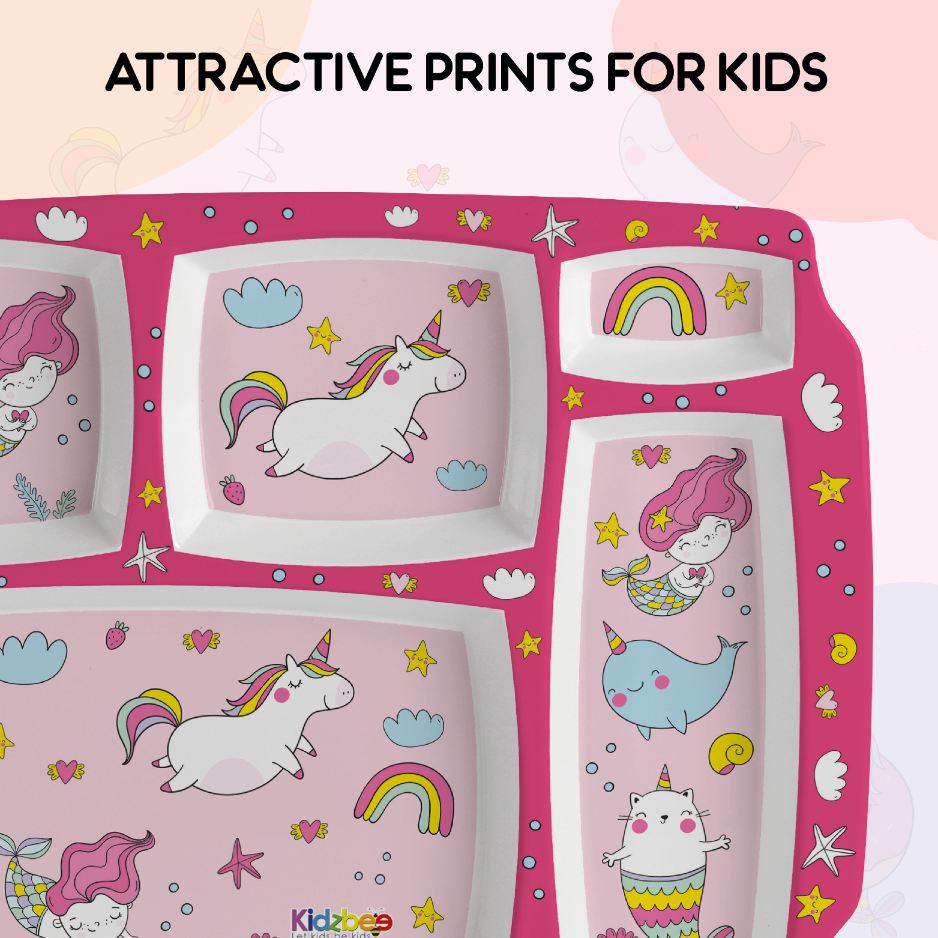 Pink Parade Kids Melamine Meal, Set of 3