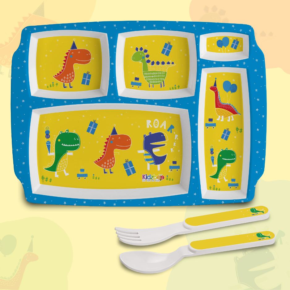 Dino Party Kids Melamine Meal, Set of 3