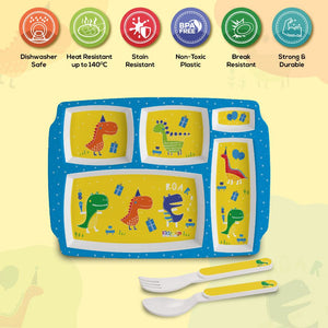 Dino Party Kids Melamine Meal, Set of 3