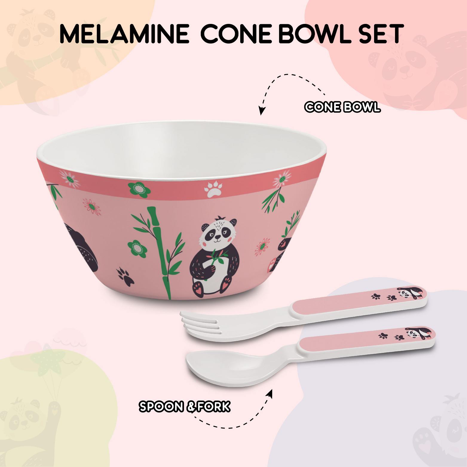 Cone Kids Melamine Bowl, Set of 3