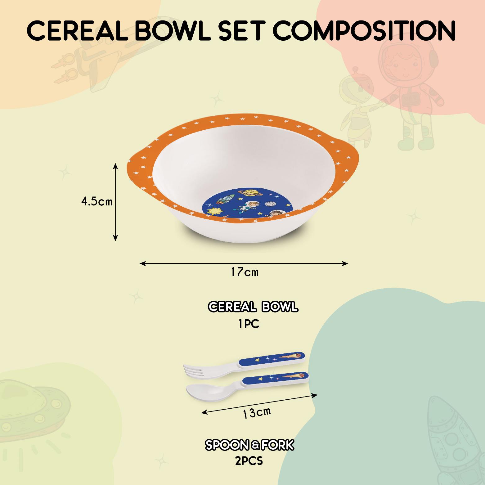 Cereal Kids Melamine Bowl, Set of 3