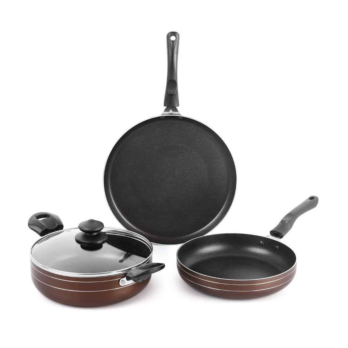 Non-Stick Prima Induction Base Cookware Set, 3 Pieces