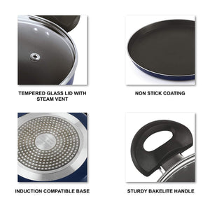 Non-Stick Prima Induction Base Cookware Set, 3 Pieces