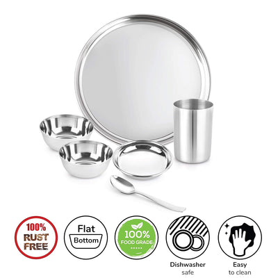Steelox 6 Pieces Stainless Steel Dinner Set