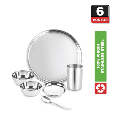 Steelox 6 Pieces Stainless Steel Dinner Set