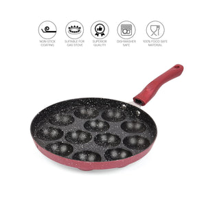 Non-Stick Crown 12 Cavity Appam Patra, Maroon