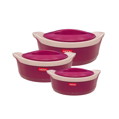 Milton Evoke Insulated Inner Stainless Steel Jr. Casserole Set | Set of 3 Pcs