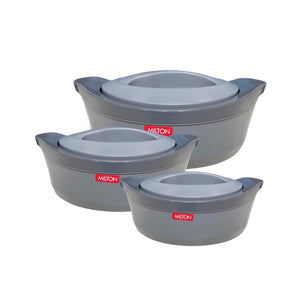 Milton Evoke Insulated Inner Stainless Steel Jr. Casserole Set | Set of 3 Pcs