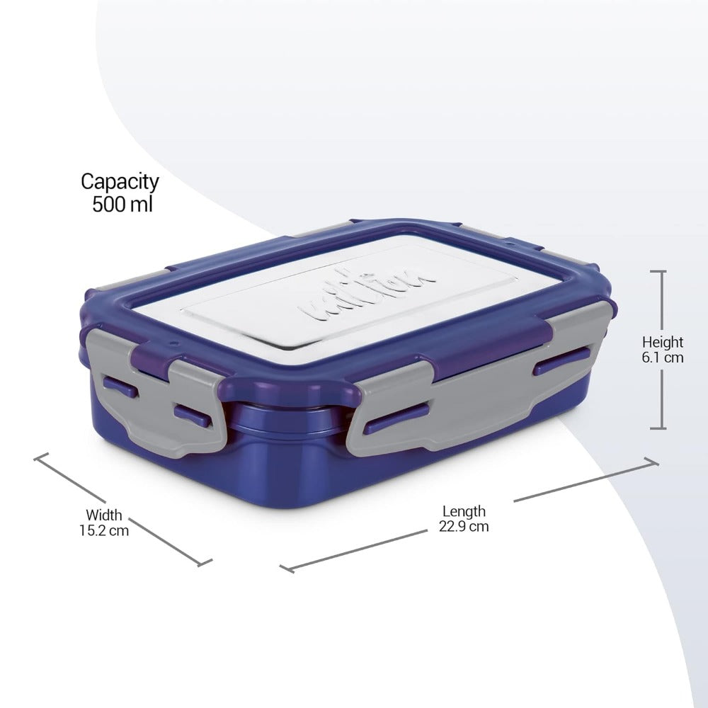 Milton Steely Super Deluxe Insulated Inner Stainless Steel Big Tiffin Box | Set of 2 Pcs