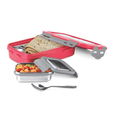 Milton Steely Super Deluxe Insulated Inner Stainless Steel Big Tiffin Box | Set of 2 Pcs