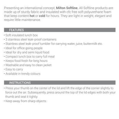 Milton Tasty 3 Stainless Steel Combo 3 Container + Stainless Steel 380 ML Tumbler | Set of 4 Pcs