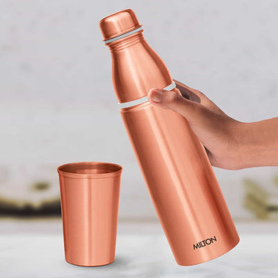 Milton Copper Combo Water Bottle with Tumbler | Set of 2 Pcs