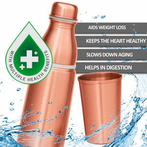 Milton Copper Combo Water Bottle with Tumbler | Set of 2 Pcs