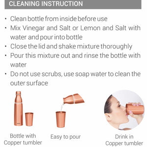 Milton Copper Combo Water Bottle with Tumbler | Set of 2 Pcs