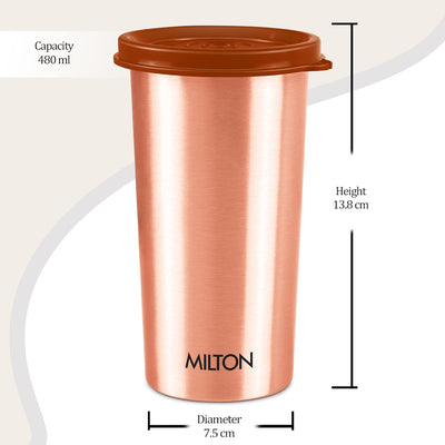 Milton Copper Drinking Water Tumbler with Lid | 1 Pc