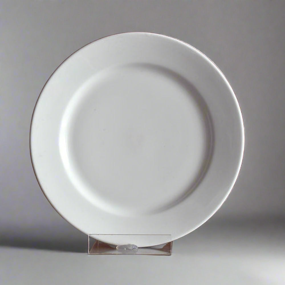 Clay Craft Ceramic Basic Dinner Plate Georgian | White | Set of 4 Pc
