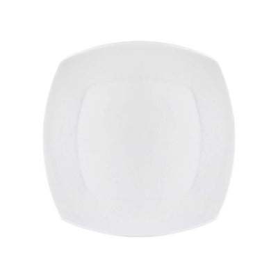 Clay Craft Ceramic Basic Dinner Plate Zen Square | White | Set of 4 Pc