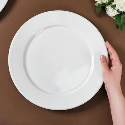Clay Craft Ceramic Basic Quarter Plate Georgian  | White | Set of 4 Pcs