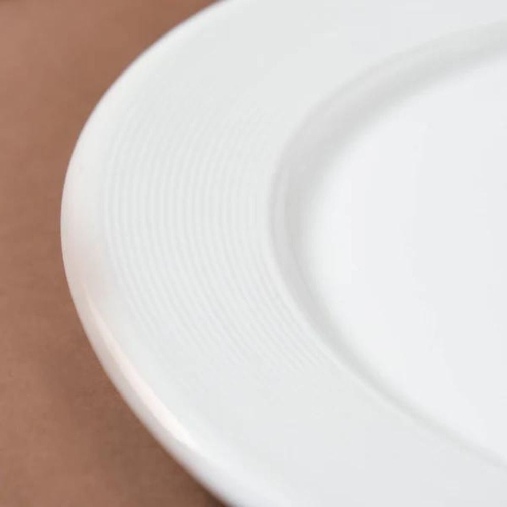 Clay Craft Ceramic Basic Quarter Plate Georgian  | White | Set of 4 Pcs