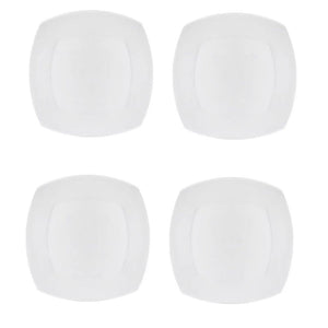 Clay Craft Ceramic Basic Quarter Plate Zen Square | White | Set of 4 Pc
