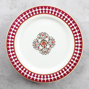 India Circus Ceramic Floral Fountain Dinner Plate | 1 Pc