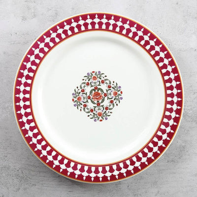 India Circus Ceramic Floral Fountain Dinner Plate | 1 Pc