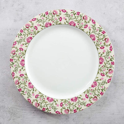 India Circus Ceramic Rose Mallow Moscheutos Dinner Plate | 1 Pc