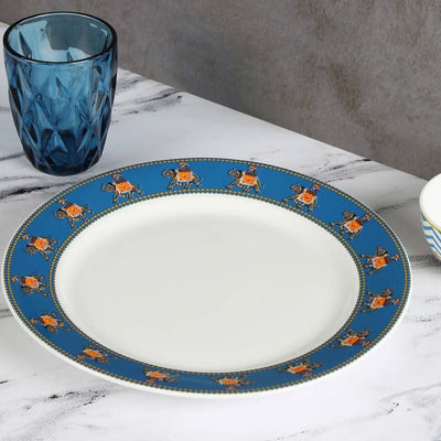 India Circus Ceramic Swirling Safari Dinner Plate | 1 Pc