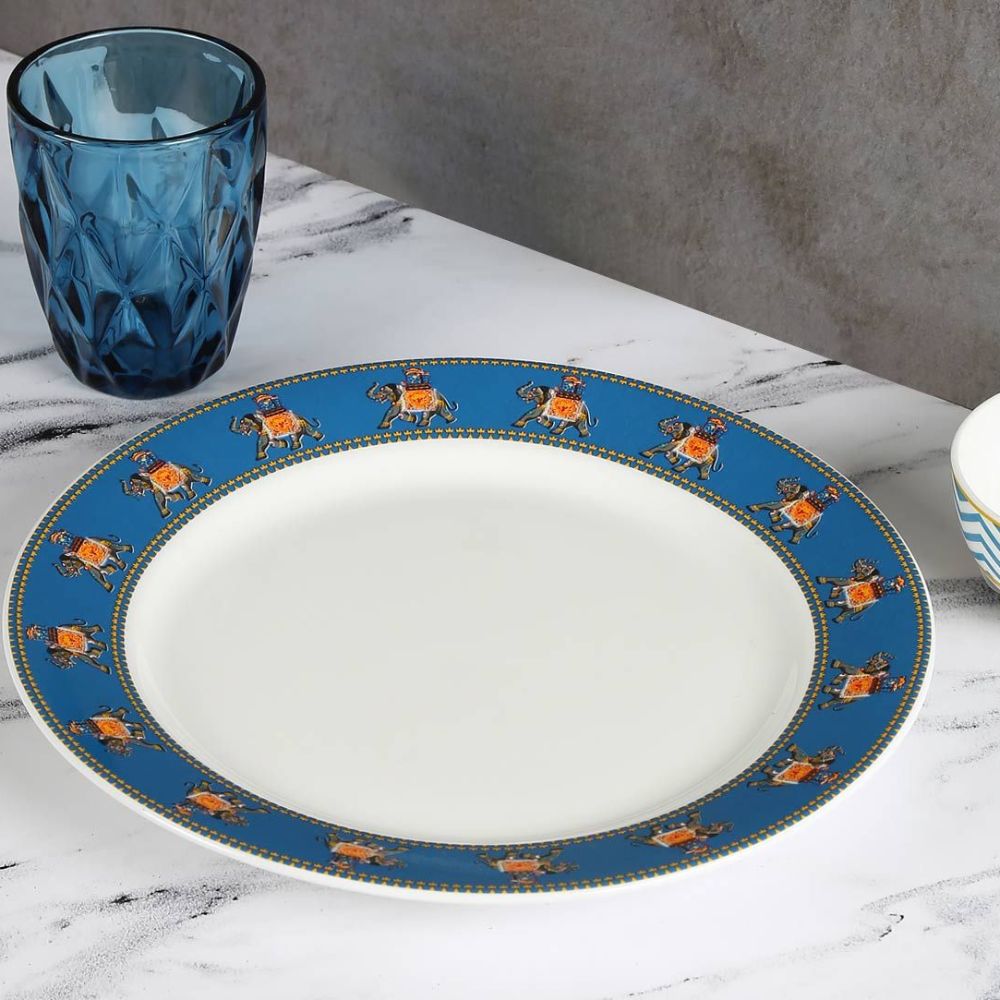 India Circus Ceramic Swirling Safari Dinner Plate | 1 Pc