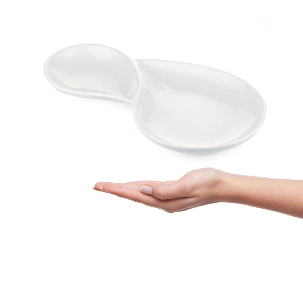 Clay Craft ceramic Basic Platter Capsule | White | 1 Pc