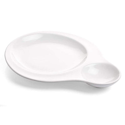 Clay Craft Ceramic Basic Platter Chip & Dip Belly | White | 1 Pc