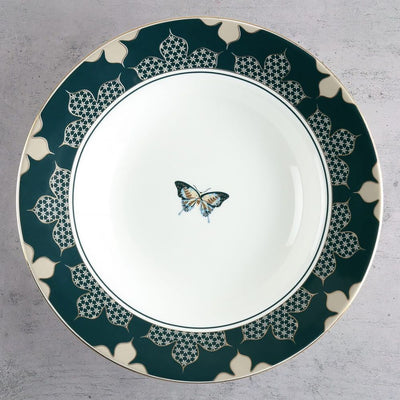 India Circus Nature's Bloom Pasta Plate | Premium 22K Liquid Gold | Set of 2 Pcs