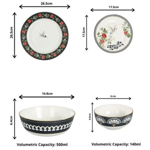 India Circus Gruidae's Trance Dinner Set | Premium 22K Liquid Gold | Set of 20 Pcs