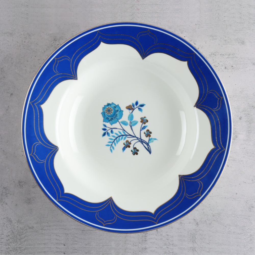 India Circus Botanical Elegance Pasta Plate Set | Premium 22K Liquid Gold | Set of 2 Pcs