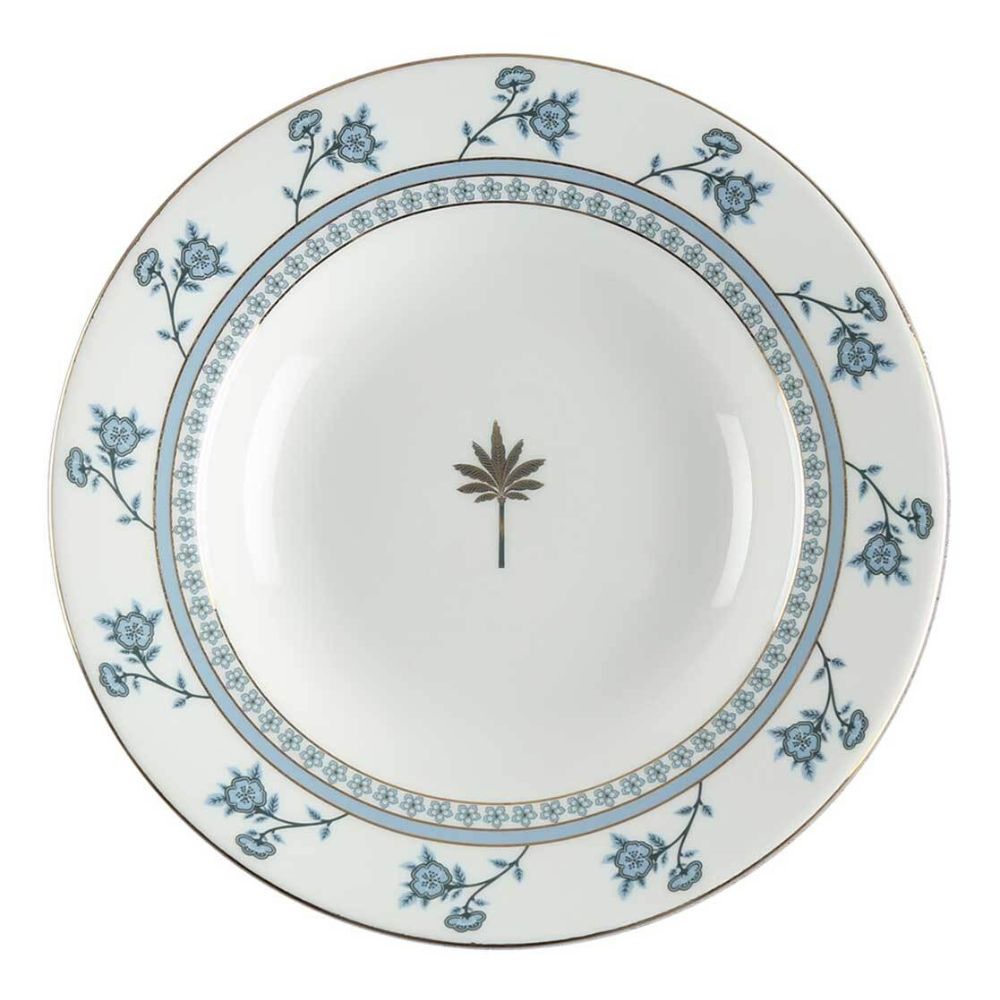 India Circus Gardenia Dreams Pasta Plate Set | Premium 22K Liquid Gold | Set of 2 Pcs