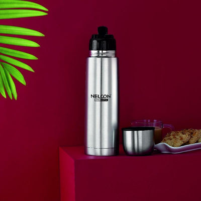 Nelcon Insulated Stainless Steel 1000 ML Bottle Hydra Flask | Silver | 1 Pc