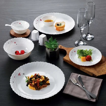 Dazzle Series 35 Pieces Opalware Dinner Set for Family of 6