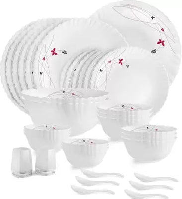 Dazzle Series 35 Pieces Opalware Dinner Set for Family of 6