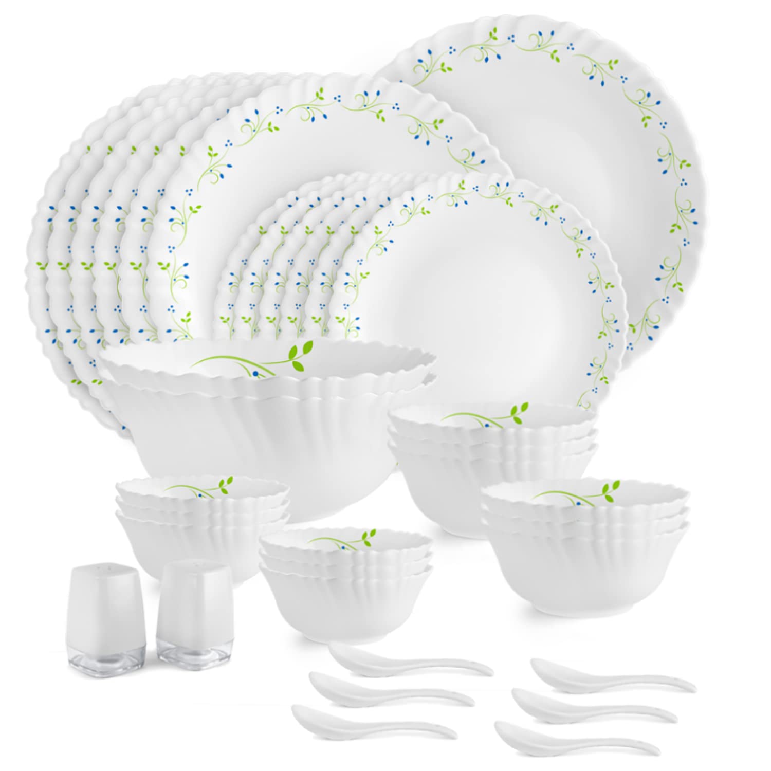 Dazzle Series 35 Pieces Opalware Dinner Set for Family of 6