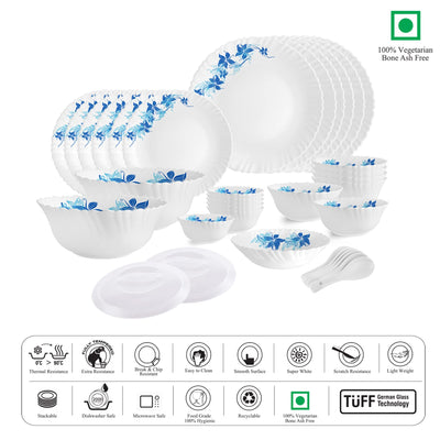 Dazzle Series 35 Pieces Opalware Dinner Set for Family of 6