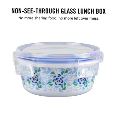 Mosaic Rose Opalware Lunch Box with Jacket