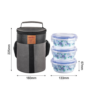 Mosaic Rose Opalware Lunch Box with Jacket
