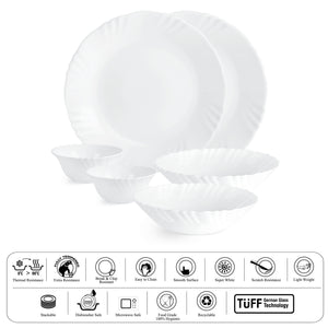 Imperial Series 6 Pieces Opalware Dinner Set for Family of 6