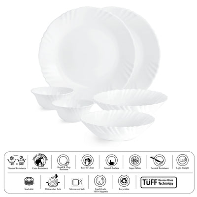Imperial Series 6 Pieces Opalware Dinner Set for Family of 6