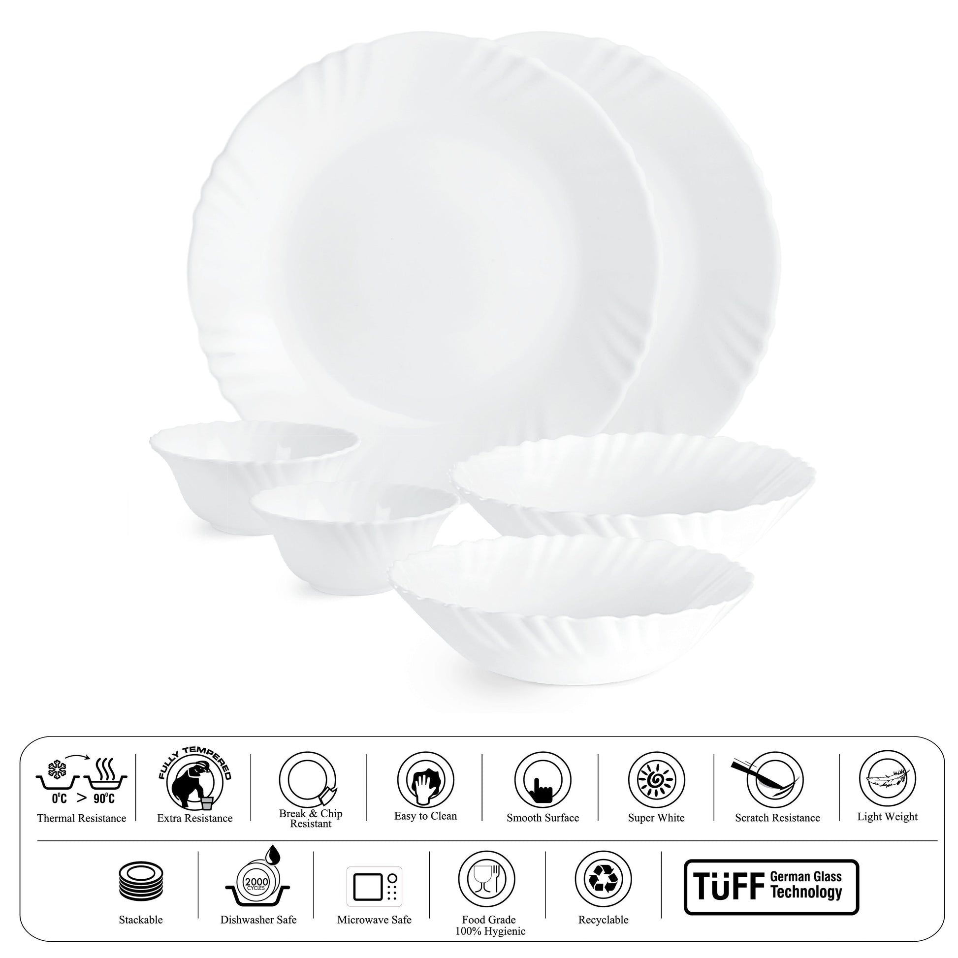 Imperial Series 6 Pieces Opalware Dinner Set for Family of 6