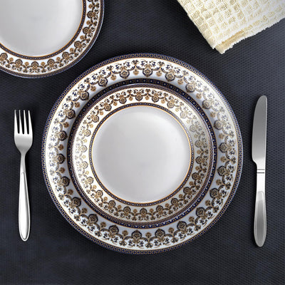 Solitaire 33 pc AB Series Dinner Set Family of 6, Blu