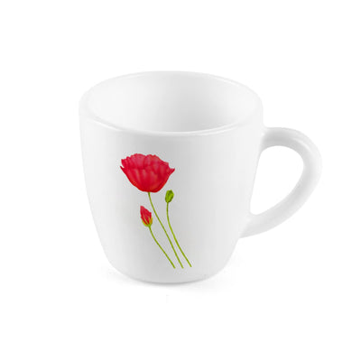 Imperial Red Poppy Ricca Mugs, 6 Pieces