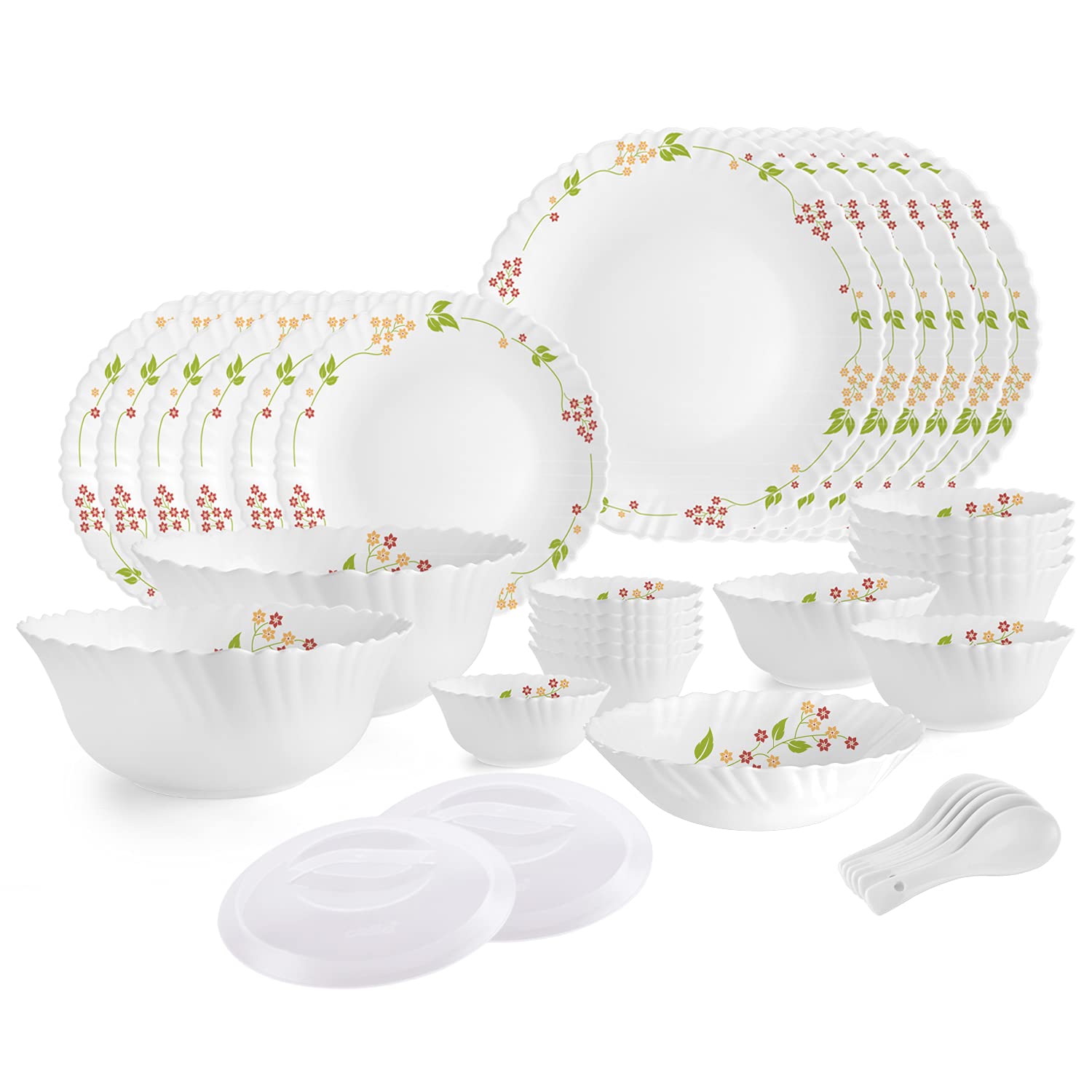 Dazzle Series 35 Pieces Opalware Dinner Set for Family of 6