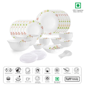 Dazzle Series 35 Pieces Opalware Dinner Set for Family of 6